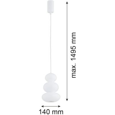 Argon Orlando lampa wisząca 1x5 W biała-opal 8824