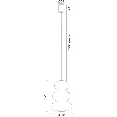 Argon Orlando lampa wisząca 1x5 W czarna 8827