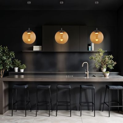 Argon Sacramento lampa wisząca 1x12 W bursztynowa-tytan 8831