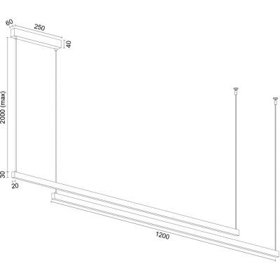 Argon Miami lampa wisząca 2x74 W złota 8839