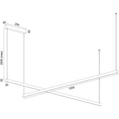 Argon Miami lampa wisząca 2x74 W złota 8839