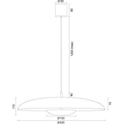 Argon Bolton lampa wisząca 1x12,5 W terakota 8870