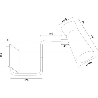 Argon Lord kinkiet 1x7 W złoty 8884
