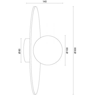 Argon Boll kinkiet 1x6 W biały-opal-granatowy 8936