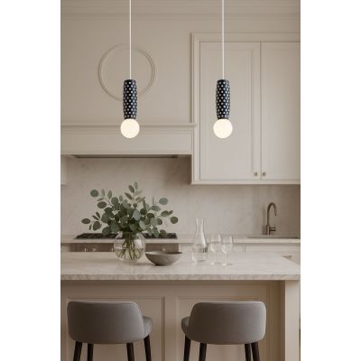 Argon Boll lampa wisząca 1x6 W opal-granatowa 8937