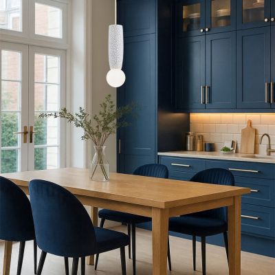 Argon Boll lampa wisząca 1x6 W biała-opal-granatowa 8938