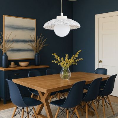 Argon Boll lampa wisząca 1x6 W biała-opal-granatowa 8947