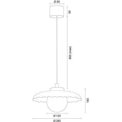 Argon Boll lampa wisząca 1x6 W opal-granatowa 8948
