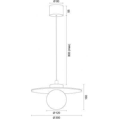 Argon Boll lampa wisząca 1x6 W opal-granatowa 8950