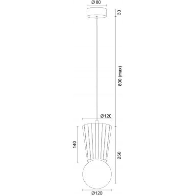 Argon Volante lampa wisząca 1x6 W drewno-opal 8951