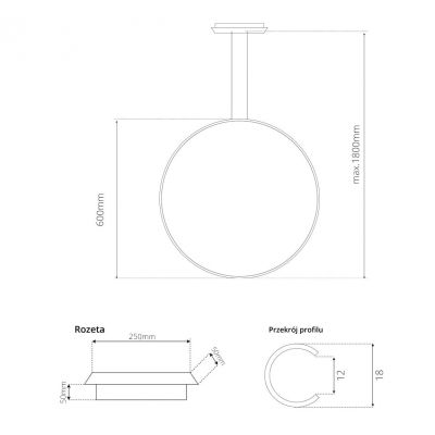 Altavola Design Ledowe Okręgi lampa wisząca 1x32W LED czarna LA073/X_60_in_3k_32W_black