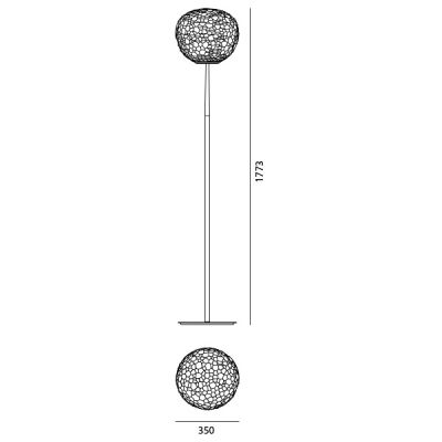 Artemide Meteorite 35 lampa stojąca 1x150W chrom/biały 1706010A