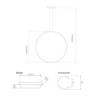 Altavola Design Ledowe Okręgi lampa wisząca 1x38W LED czarny LA073/X_100_in_4k_black