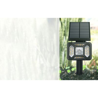 BlitzWolf lampa solarna zewnętrzna z czujnikiem zmierzchu LED czarna BW-OLT5