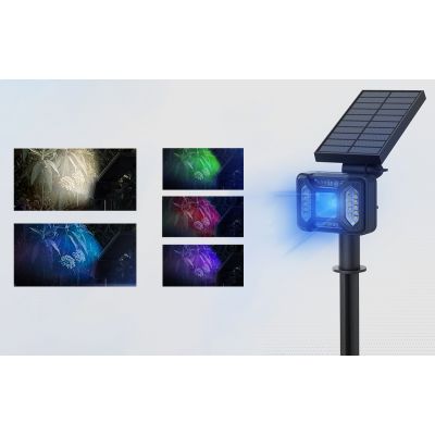 BlitzWolf lampa solarna zewnętrzna z czujnikiem zmierzchu LED czarna BW-OLT5