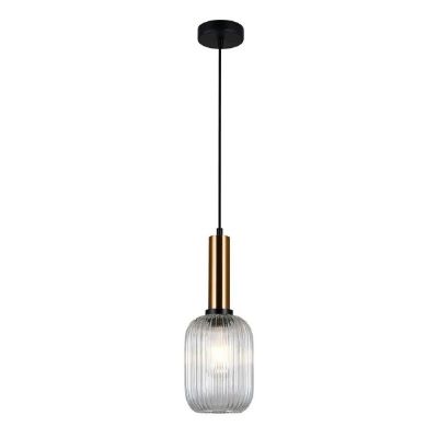 Italux Antiola lampa wisząca 1x40 W mosiądz PND-5588-1M-BRO+CL