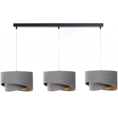 BPS Koncept Galaxy lampa wisząca 3x60 W czarna-złota-szary/popielaty 060-L3-014CZ