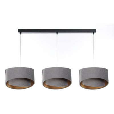 BPS Koncept Galaxy lampa wisząca 3x60 W czarna-złota-szary/popielaty 060-L3-014CZ