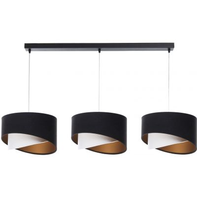BPS Koncept Galaxy lampa wisząca 3x60 W biała-czarna-złota 060-L3-025CZ
