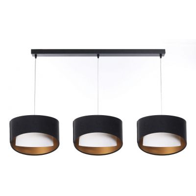 BPS Koncept Galaxy lampa wisząca 3x60 W biała-czarna-złota 060-L3-025CZ
