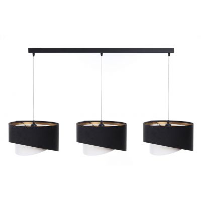 BPS Koncept Galaxy lampa wisząca 3x60 W biała-czarna-złota 060-L3-025CZ