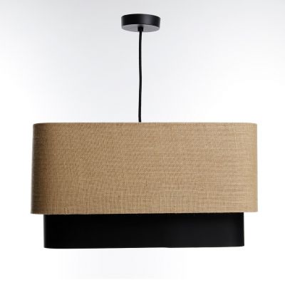 BPS Koncept Kwadro duo lampa wisząca 1x60 W czarna-beżowa KWD-005