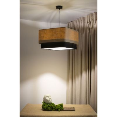 BPS Koncept Kwadro duo lampa wisząca 1x60 W czarna-beżowa KWD-005