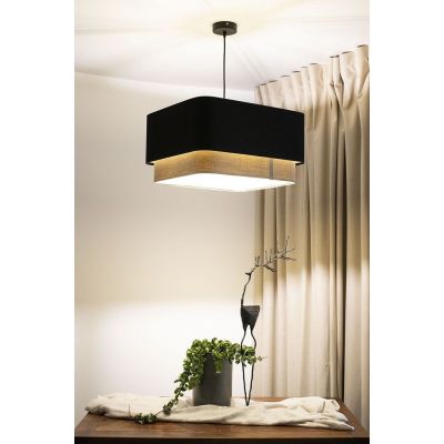 BPS Koncept Kwadro duo lampa wisząca 1x60 W czarna-beżowa KWD-006