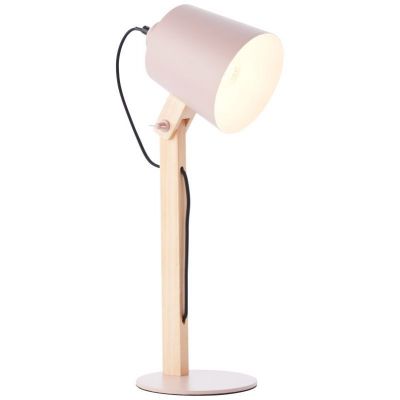 Brilliant Swivel lampa stołowa 1x30W różowa/drewno 92716/17