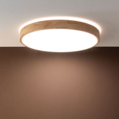 Brilliant Slimline plafon 1x60W LED biały/drewno G97068/75