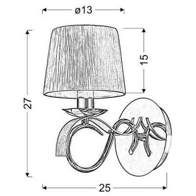 Candellux Denis kinkiet 1x40W chrom/złoty 21-23643