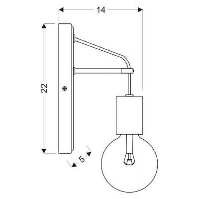 Candellux Alto kinkiet 1x40W czarny mat 21-70890