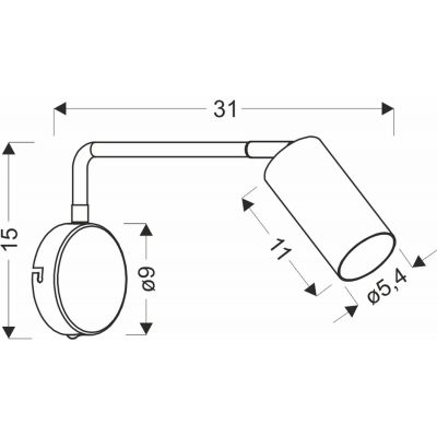 Candellux Tina kinkiet 1x15W czarny/złoty 21-76816