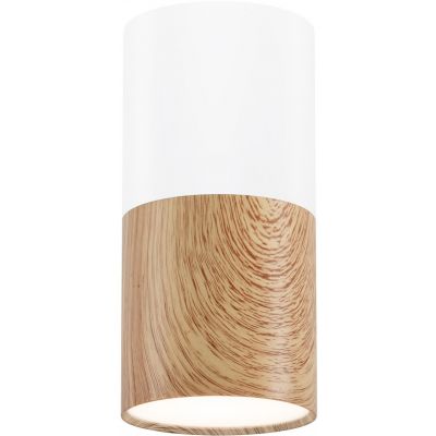 Candellux Tuba lampa podsufitowa 1x25W biały/drewno 2273655