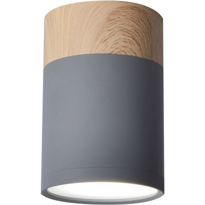 Candellux Tuba lampa podsufitowa 1x15W szara/drewno 2284262