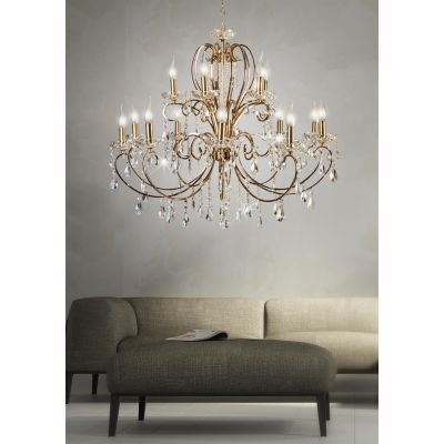 Candellux Aurora lampa wisząca 15x40W złoty 30-99801