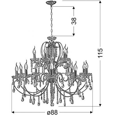 Candellux Aurora lampa wisząca 15x40W złoty 30-99801