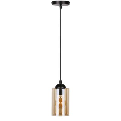 Candellux Bistro lampa wisząca 1x40W czarna/bursztynowa 31-00569