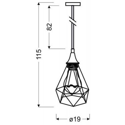 Candellux Graf lampa wisząca 1x60W czarna 31-62888