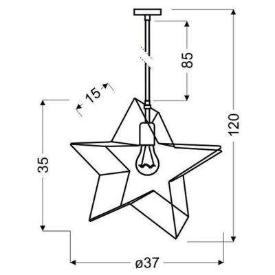 Candellux Gwiazdka lampa wisząca 1x60W czarna 31-64080