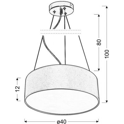 Candellux Kioto lampa wisząca 3x40W kremowy 31-67739