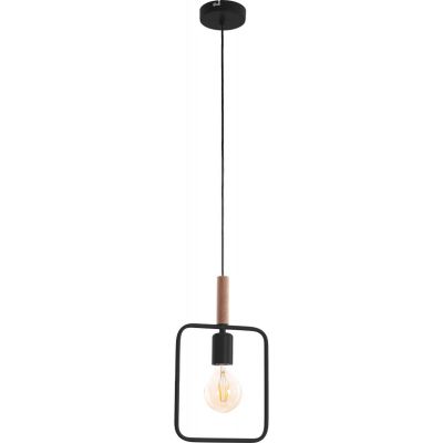Candellux Frame lampa wisząca 1x60W czarny/drewno 31-73501