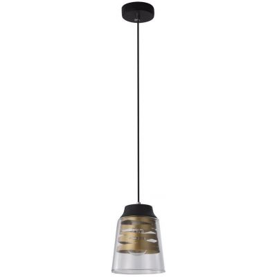 Candellux Fresno lampa wisząca 1x60W czarna/złota/przezroczysta 31-78384