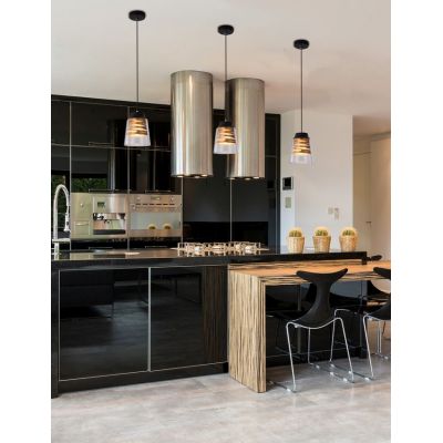 Candellux Fresno lampa wisząca 1x60W czarna/złota/przezroczysta 31-78384