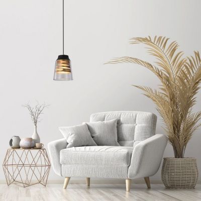 Candellux Fresno lampa wisząca 1x60W czarna/złota/przezroczysta 31-78384