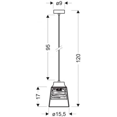 Candellux Fresno lampa wisząca 1x60W czarna/złota/przezroczysta 31-78384