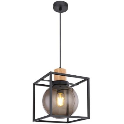 Candellux Retro 2 lampa wisząca 1x40W czarna/przydymiona 31-00743