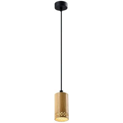 Candellux Tubo lampa wisząca 1x25W drewniana/czarna 31-78568
