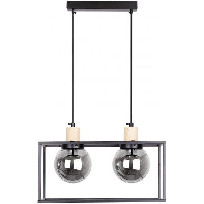 Candellux Retro 2 lampa wisząca 2x40W czarna/drewniana 32-00750