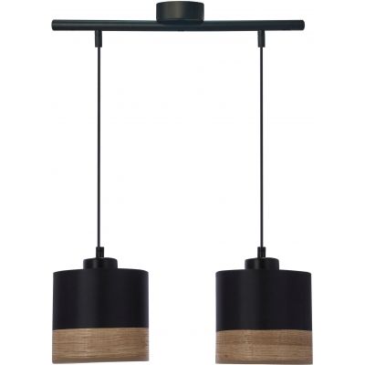 Candellux Porto lampa wisząca 2x60W czarny/brązowy 32-17604